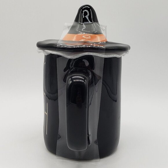 Rae Dunn Magenta BASIC WITCH Black Ceramic Mug with Witches Hat Lid NEW! - Picture 5 of 6